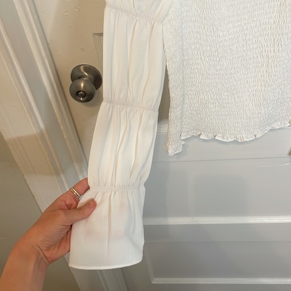 Sugar Lips white rouched blouse - Picture 3 of 5